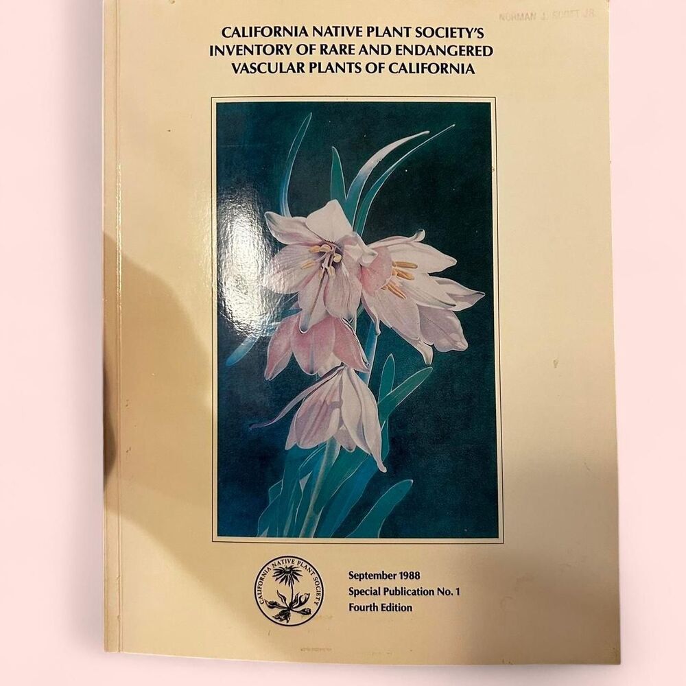 California Native Plant Society 1988 book - 1988 California Native Plant Society